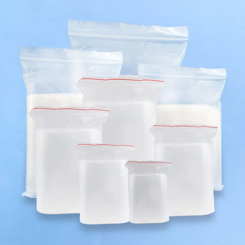 50pcs Various Size Transparent Self Sealing Gift/Cookie/Cloth Storage Pouches Reusable Clear Zip Lock Plastic Packaging Bags