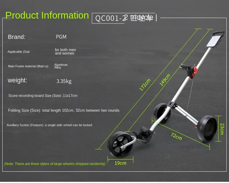 Compact Folded Golf Trolley Dimensions