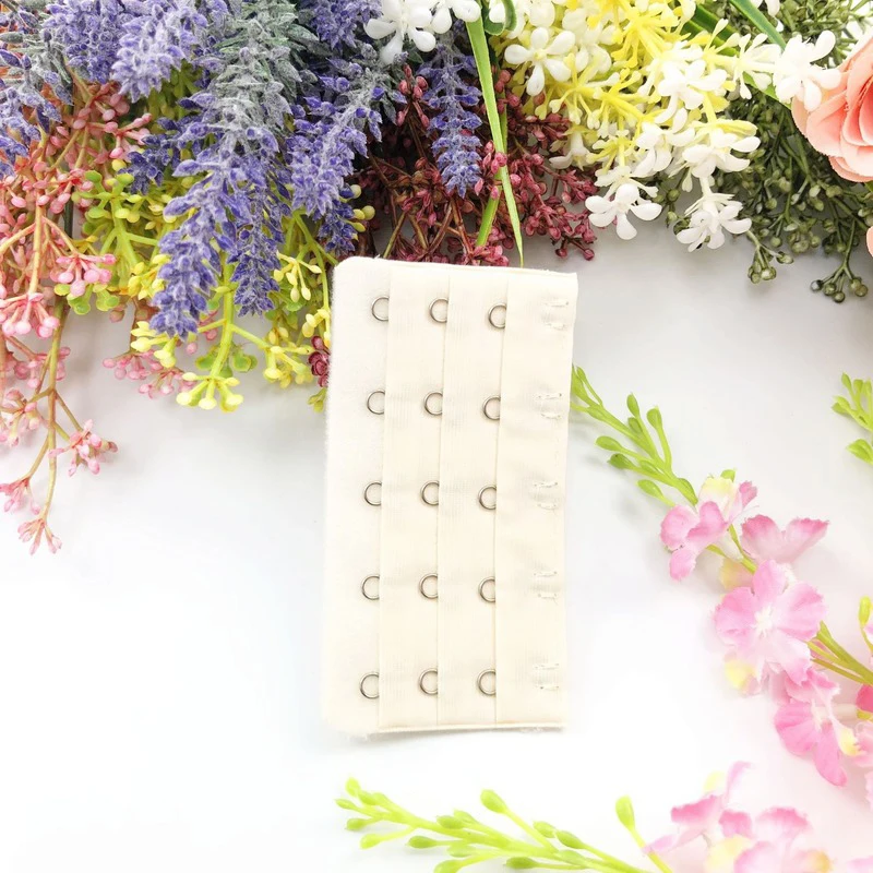 3pcs/set Bra Extenders 5 Hooks 3 Rows Lingerie Tape Bra Extension Woman Underwear Buckle Accessories - Цвет: 19 Light yellow