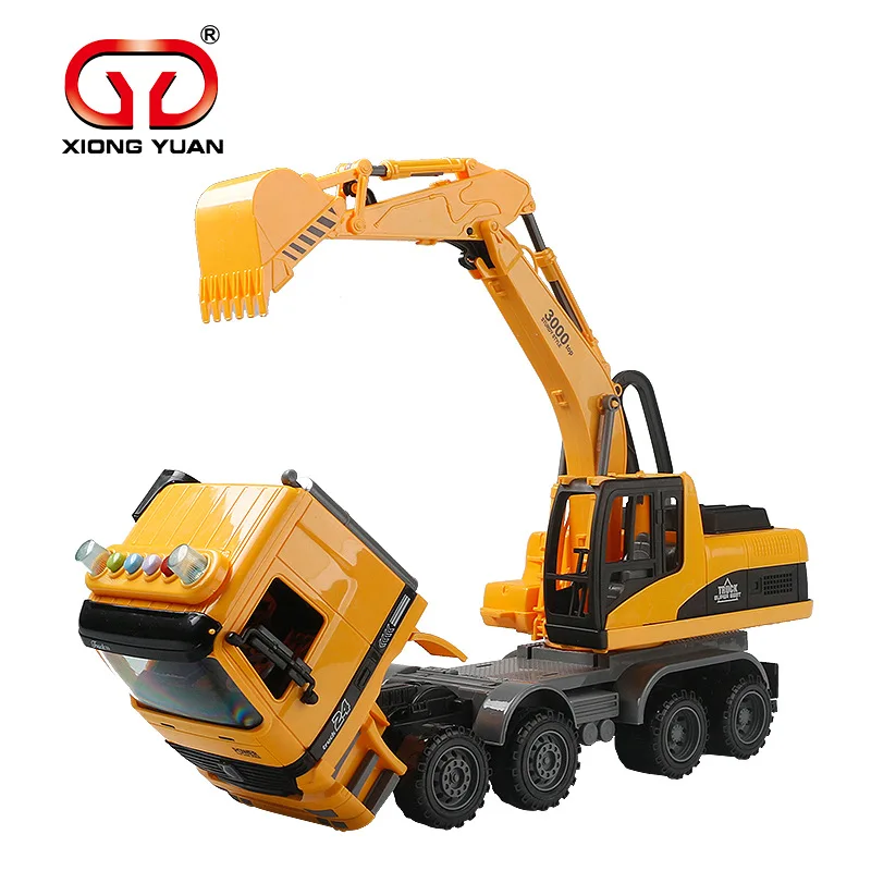 

Xiong yuan 6605 Oversized Sound And Light Excavator Toy Inertia Engineering Vehicle Excavator Hook Car Boy Toy