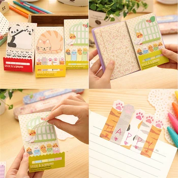 

Cute Kawaii Animal Cat Panda Sticky Notes Memo Pad Planner Stickers Paper Bookmarks School Supplies Stationery