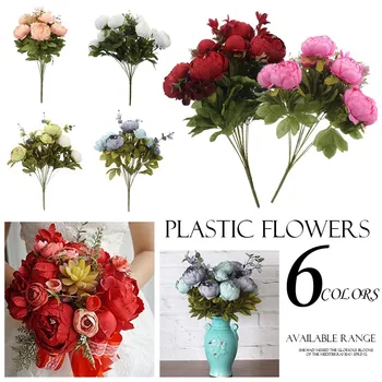 

1 Bouquet Vintage Artificial Peony Silk Flowers Bouquet for Decoration Stylish and beautiful home decoration accessories