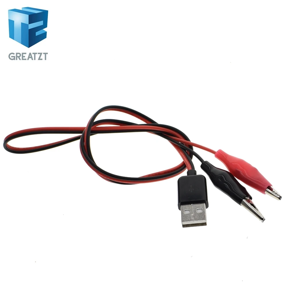 Copper Alligator Clips with Wire Male USB 4