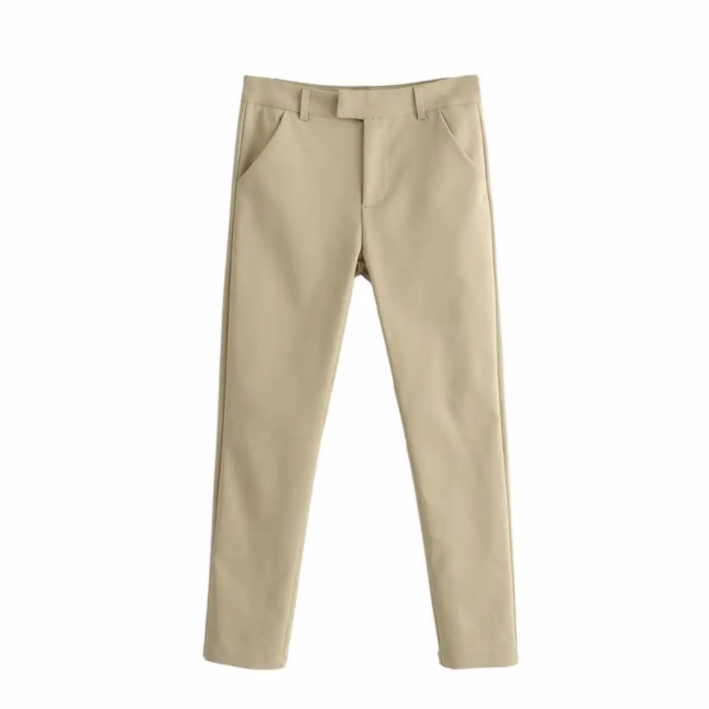 

Office Work Formal Pants Women High Waist 2020 Autumn New Arrival Black Navy Blue Khaki Straight Leg Trousers Lady Suit Bottoms