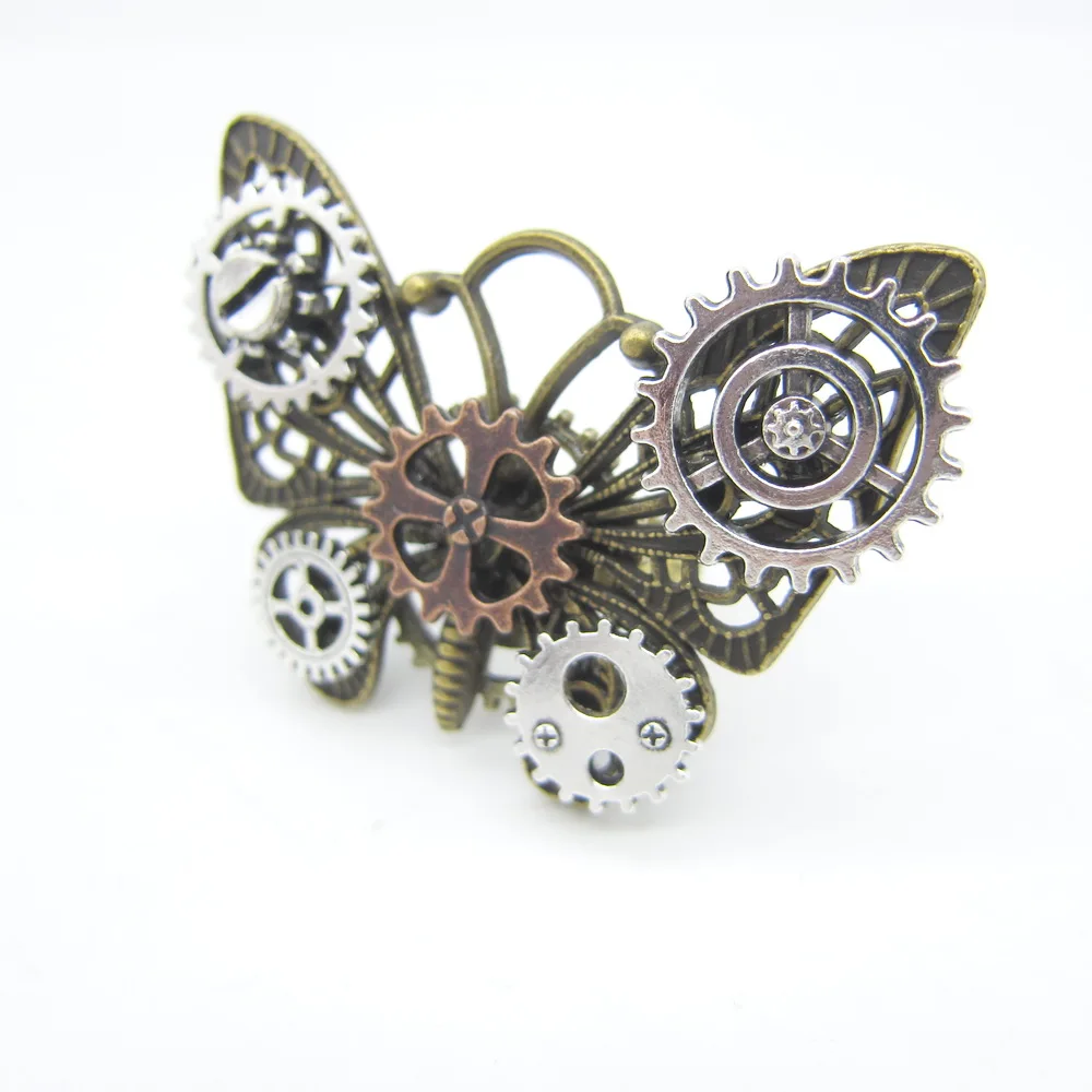 Wonderful Design Mixed Gears/Clock Pointer/Wing/Butterfly Women`s Vintage Steampunk Ring Accessory