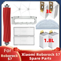 1 / 2Pcs Main Side Brush Hepa Filter Brush Cover Dust Bag Replacement For Xiaomi Roborock S7 Robotic Vacuum Cleaner Spare Parts
