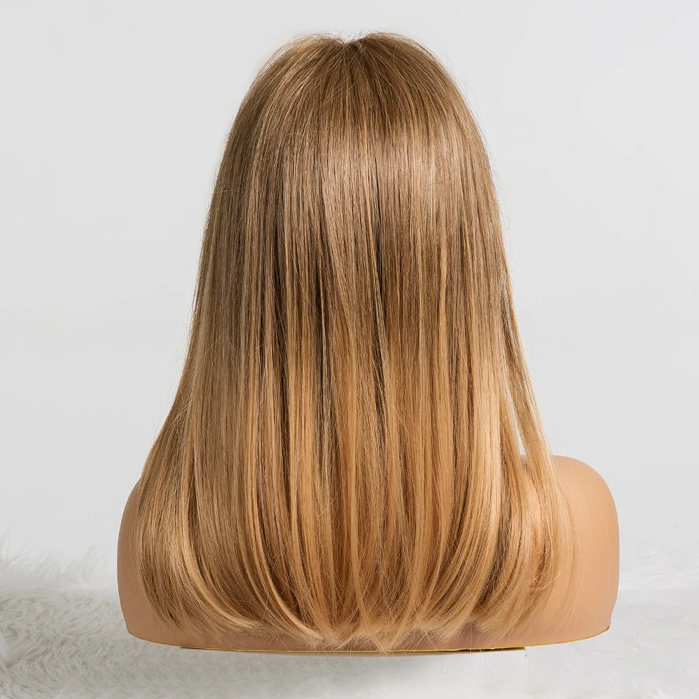 Easihair ombre luz loira perucas com franja