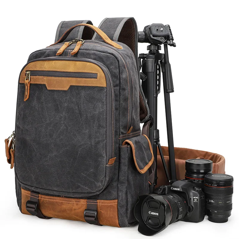 

Photography Backpack Cross Border Outdoor Canvas Bag Camera Bag Canon Single-lens Reflex Camera Inner Wearing Lens Pouch Camera