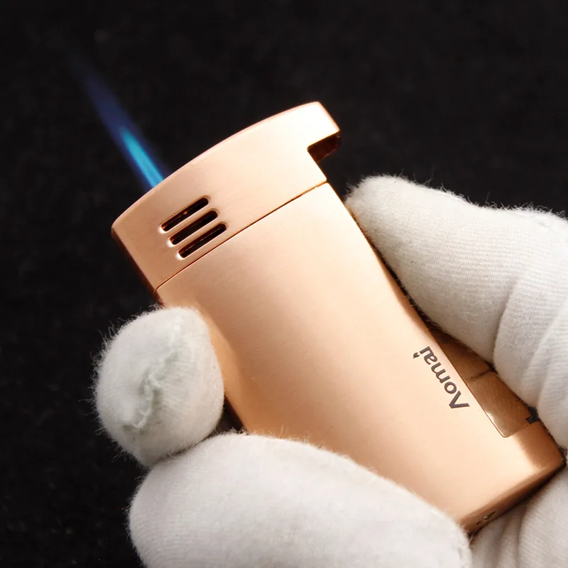 

Torch Turbo Jet Windproof Lighter Ultra Thin 1300 C Metal Lighter Side Press Straight Fire Gas Butane Welding Cigarettes Lighter