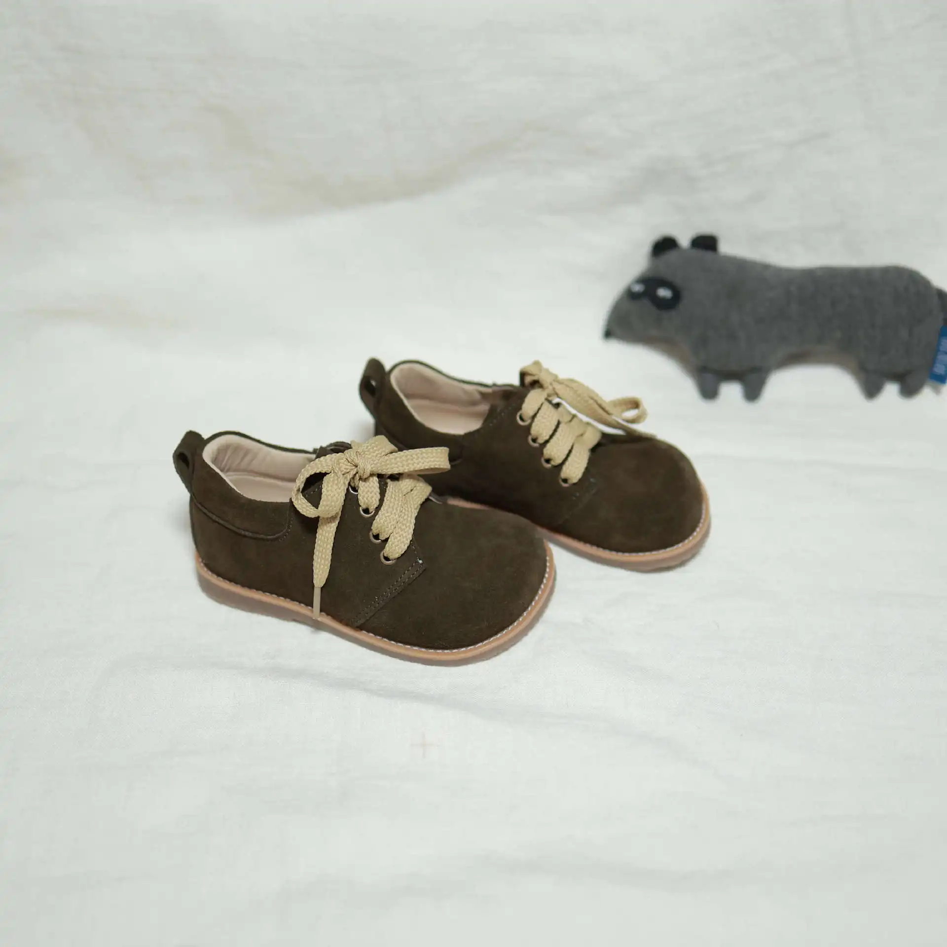 Suede Leather Boy's Casual Shoes Top Quality Cowhide Children's School Shoes Genuine Leather Non-slip Kids Flat Shoes 4