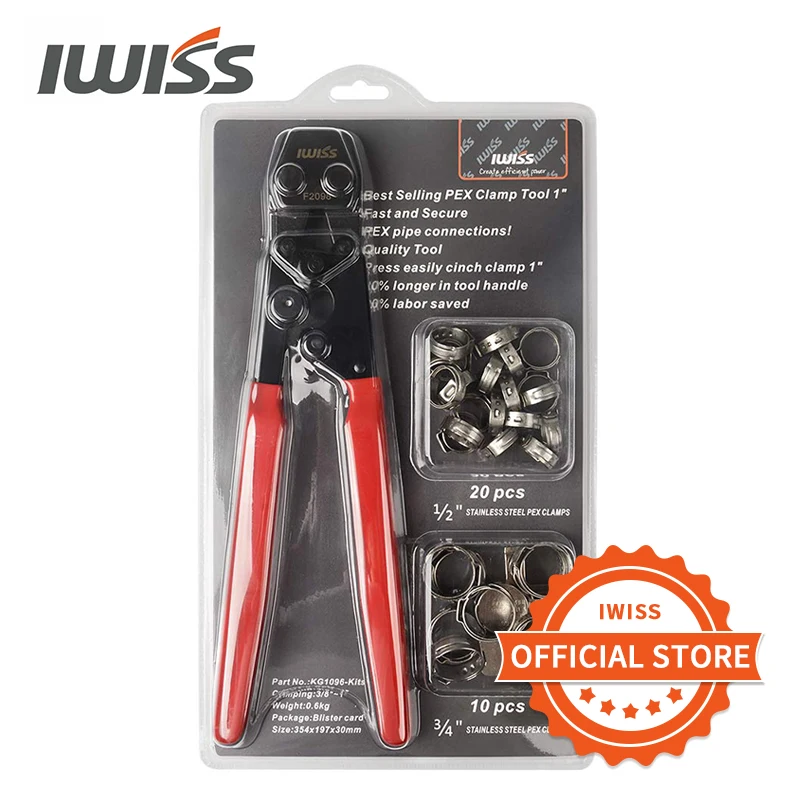 IWISS PEX Cinch обжимной инструмент обжим для зажимов из нержавеющей стали от 3/8 до 1