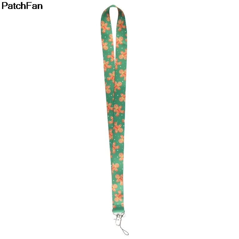 20 шт./лот A2505 Patchfan мультфильм Рождество медведь печенье ключ ремешок для ключей телефон USB держатели бейджей телефон шейный ремень webbings