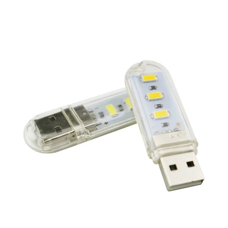 Мини Аварийный атмосферный USB светодиодный ночник 3 светодиода Книжные огни 5 В
