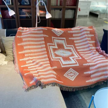 

Orange multifunctional thread Blanket Sofa decoration blanket cover blanket room wall tapestry tapestry cloth