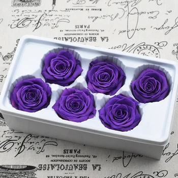 

6PCS/BOX Preserved Flowers Flower Immortal Rose 5-6 CM Gift Eternal Life Flower Material Gift Box Holiday Gift Dropshipping