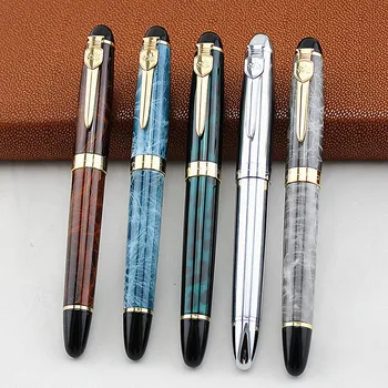 

JINHAO X450 LUXURY 0.5 mm BROAD NIB 18KGP FOUNTAIN PEN GREY MARBLED OFFICE BLUE BROWN SILVER GREEN 5 COLORS SELECTIVE BEST GIFT