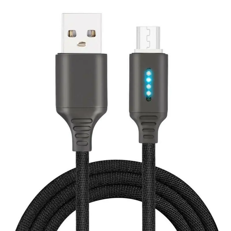 08 Android black Интеллектуальная линия передачи данных с быстрой зарядкой с подсветкой, автоматическая защита от отключения питания для оптовой продажи кабеля type-c для мобильного телефона - Цвет: 08 Android black
