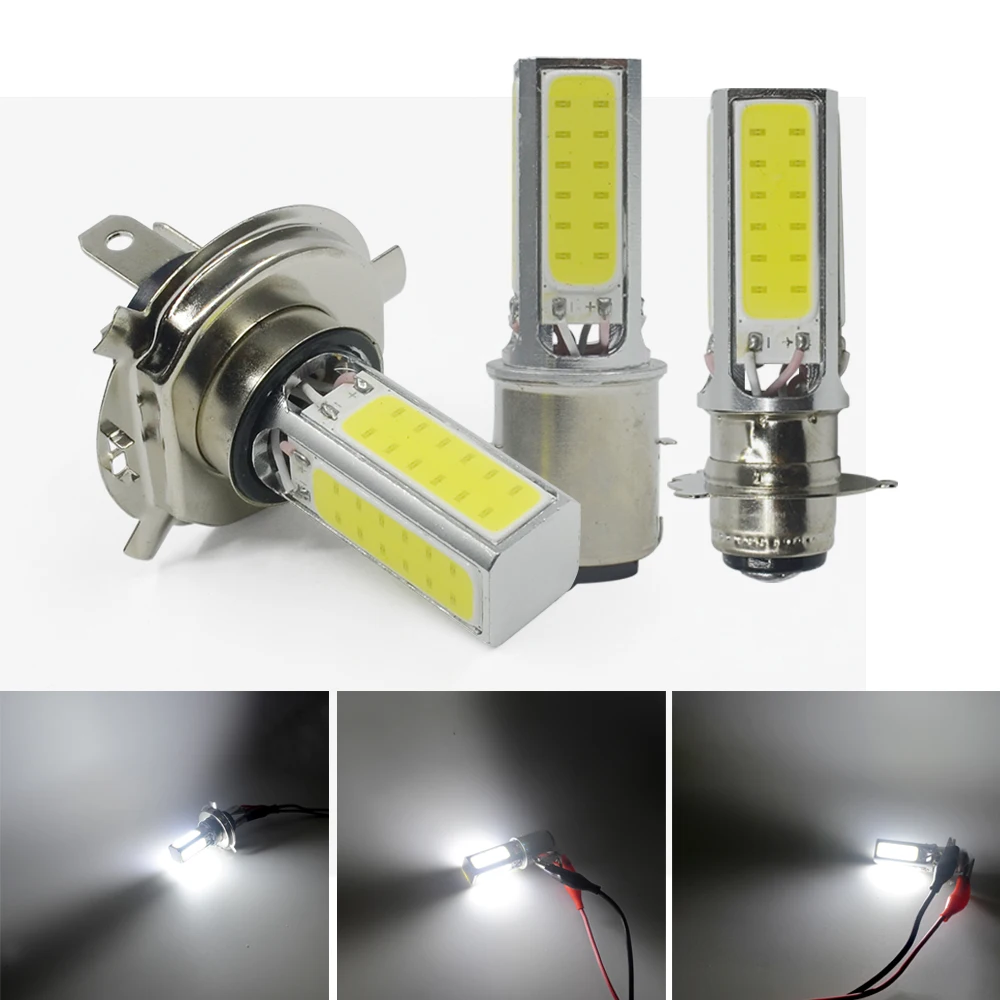 2 шт. Автомобильные светодиодные лампы H4 h6 COB 4SMD DC12 в|Передние LED-фары для авто| |