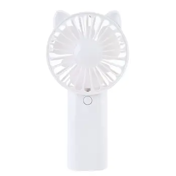 

Cute Cat Ear USB Power Fan Cool Air Hand Held Travel Cooler Cooling Mini Desk Fan Powered By 2AA Battery For Outdoor Home Office