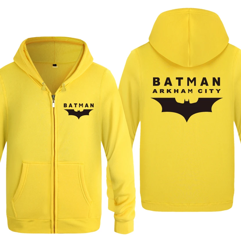 Arkham логотип города Бэтмен толстовки для мужчин мужские флисовые кардиганы на молнии толстовки с капюшоном