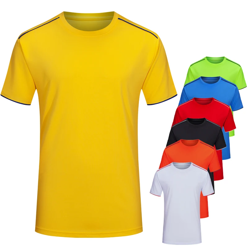 Quick Dry Sports Shirts Men Breathable Football Jersey Blank Design Running  Short Sleeves Summer Outdoor Training Solid Gym Tee