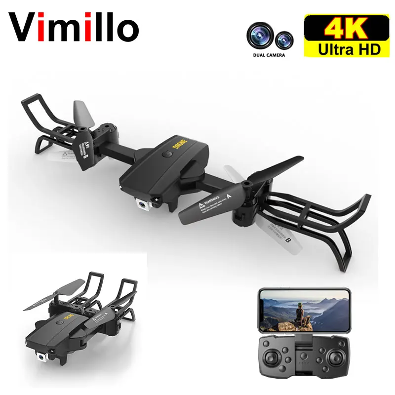 

Vimollo R10 2020 New Double Shaft Propeller FPV Drone With Camera 4K HD One Key Return RC Quadcopter Dron Helicopter Kids TOY