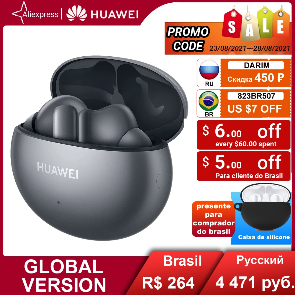 【КОД OD: DARIM - 450 ₽】HUAWEI FREEBUDS 4i наушники беспроводной Новое прибытие 10 часов