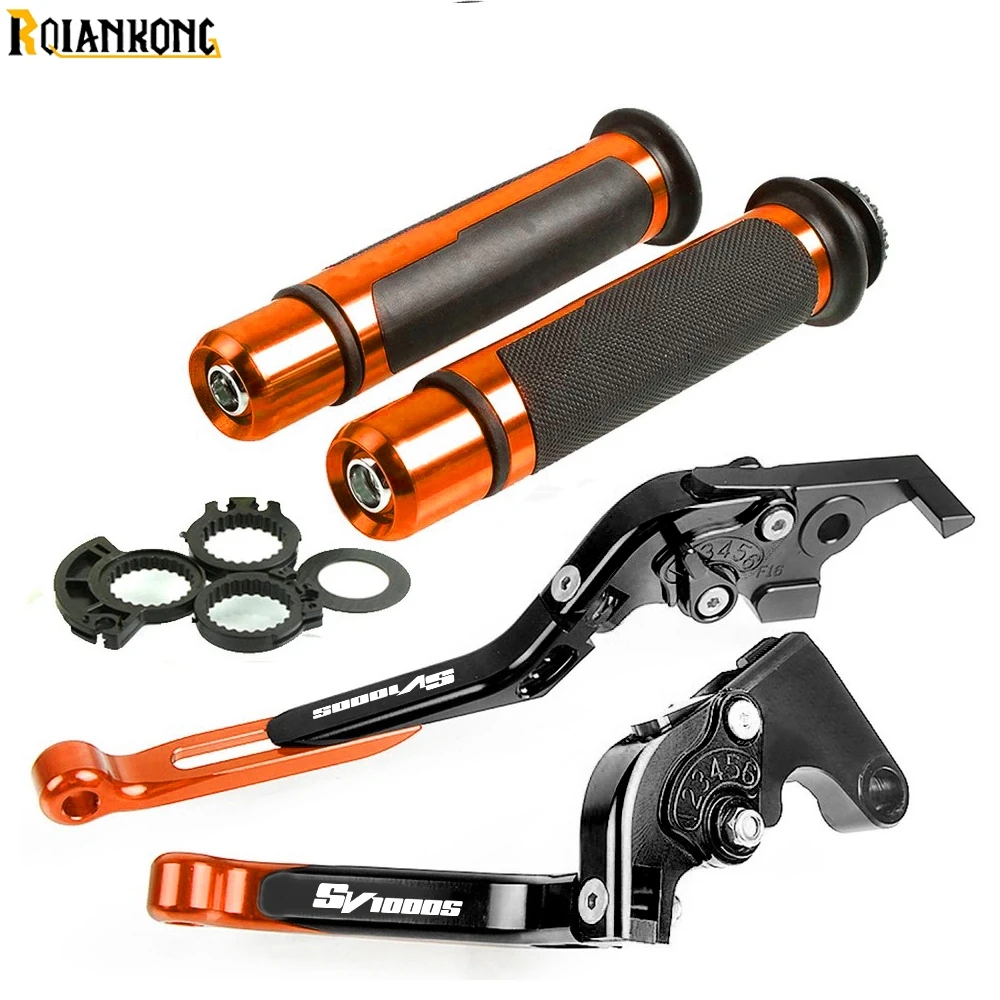 

Motorcycle Adjustable Brake Clutch Levers and Handle Grips Bar For Suzuki SV1000 S 2013 2014 2015 2016 2017 sv 1000 s