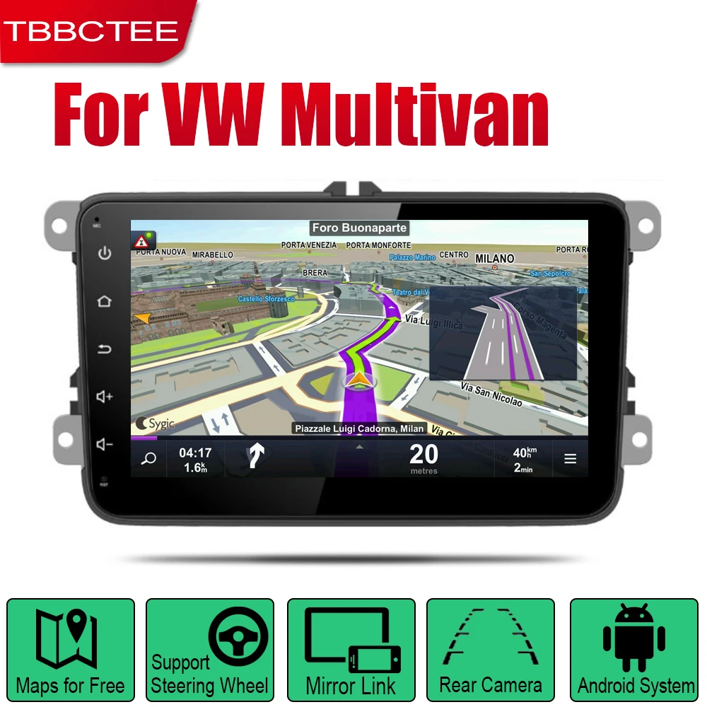 

TBBCTEE Android Car GPS Navi for Volkswagen VW Multivan 2010~2018 player Navigation WiFi Bluetooth Mulitmedia system audio