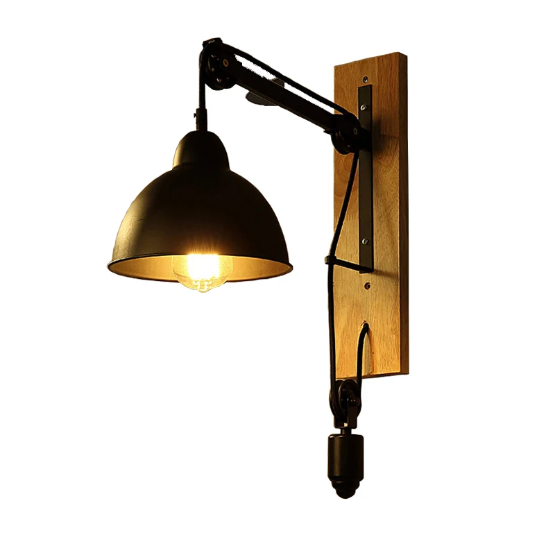 Лофт ретро лампа винтажный подъемный шкив настенный светильник столовая Ресторан прохода коридор паб кафе Настенный Светильник Бра