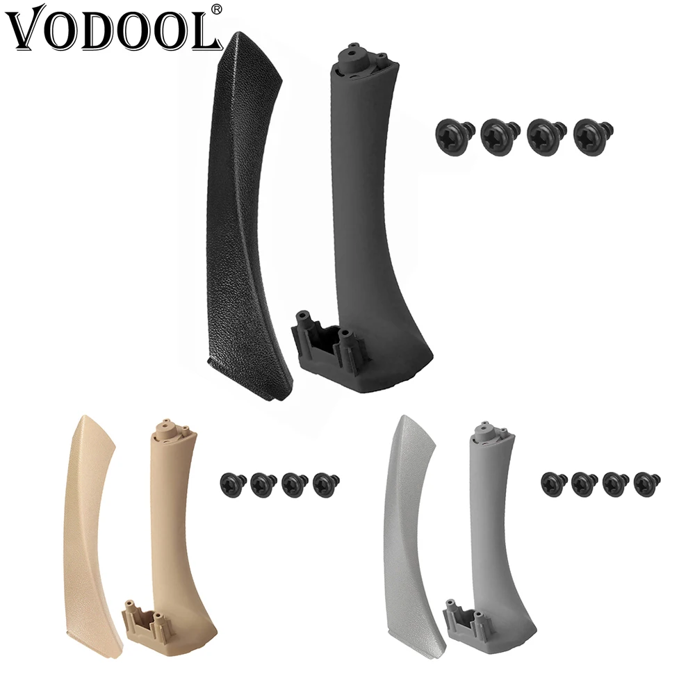 Baratos VODOOL 2 uds. Lado izquierdo derecho del coche puerta interior del Panel del apoyabrazos manija Pull recortada cubierta para BMW E90 E91 3 Series Auto manija Set