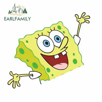 

EARLFAMILY 13cm x 11.9cm for Spongebob Squarepants Personality Decal Creative VAN Car Stickers DIY Occlusion Scratch Fashion