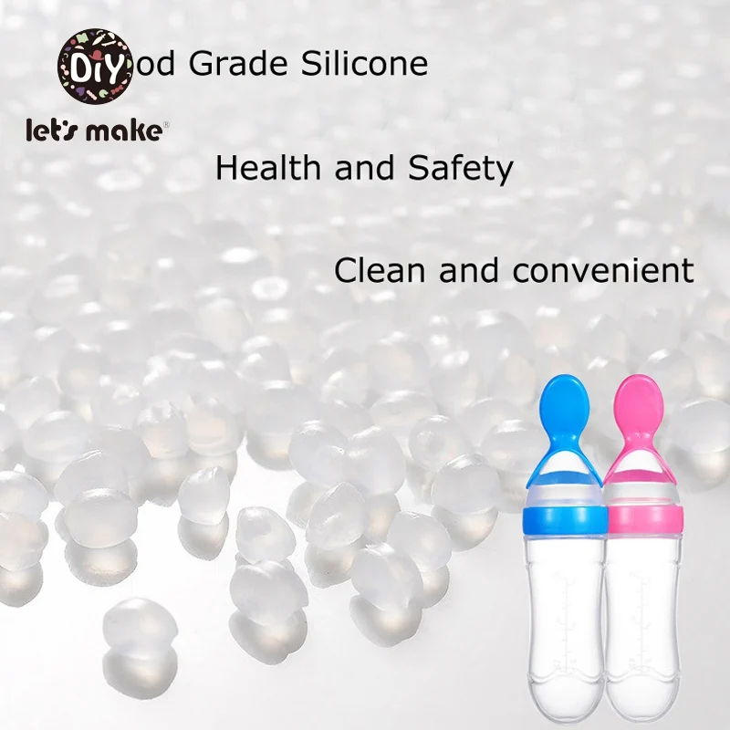 Let's Make Baby Training Rice Spoon Baby Squeeze Feeding Bottle Tableware Tool 90ml Safe Food Grade Silicone Children Dinnerware