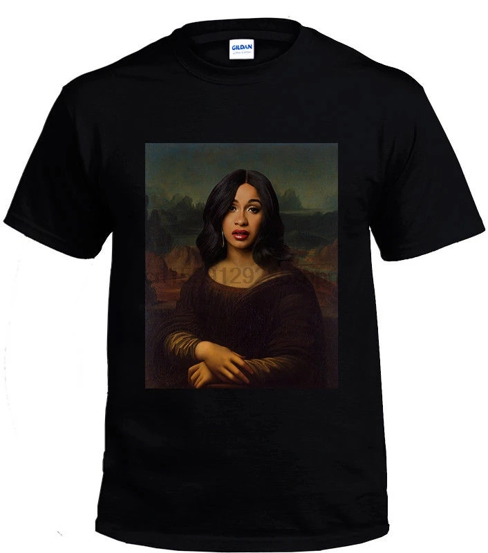 Cardi B Mona Lisa 2019 черная футболка размер color цветная с принтом юрни куртка кожаная |
