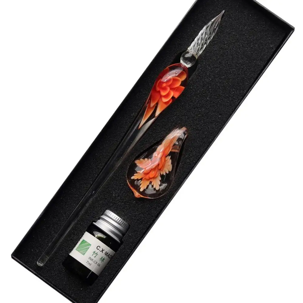 Glass pen Стеклянная Ручка, винтажная ручка ручной работы, Хрустальная ручка для рукоделия, каллиграфия, канцелярские принадлежности для детей, подарок@ 30 - Цвет: Glass pen