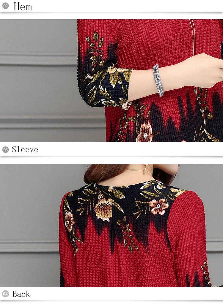Women Tops 2020 New Blouse shirt Plus size 4XL Casual Blue Red Women's Clothing O-neck floral Print Feminine Tops blusas 993D