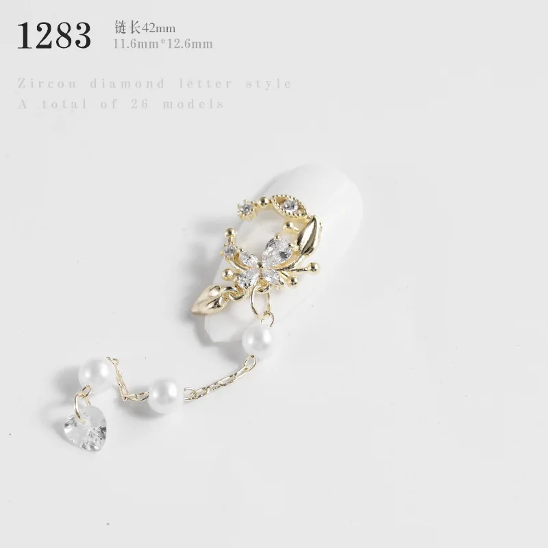 FlorVida, дизайн ногтей, 3D украшения, драгоценные камни, стразы, золото, металл, стразы, дизайн с кристаллами, подвеска "когти" - Цвет: 1283