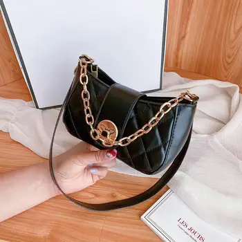 

2020 Women Lattice Pattern Handbags PU Leather Solid Chain Shoulder Totes Bags Fashion Handbags Causal Luxury Crossbody Bag