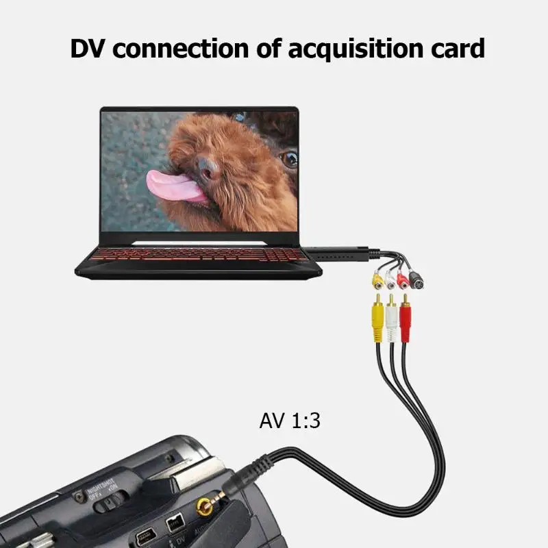 Адаптер карты легкость и портативность нет места занимает HW-1401 USB2.0 к AV видео аудио сбора ТВ-тюнер для записи