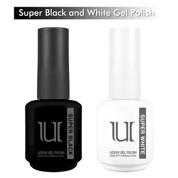 Vernice semipermanente super in bianco e nero 15ml Smalto gel classico per unghie Base artistica Smalto permanente Soak Off Gel uv lak 1