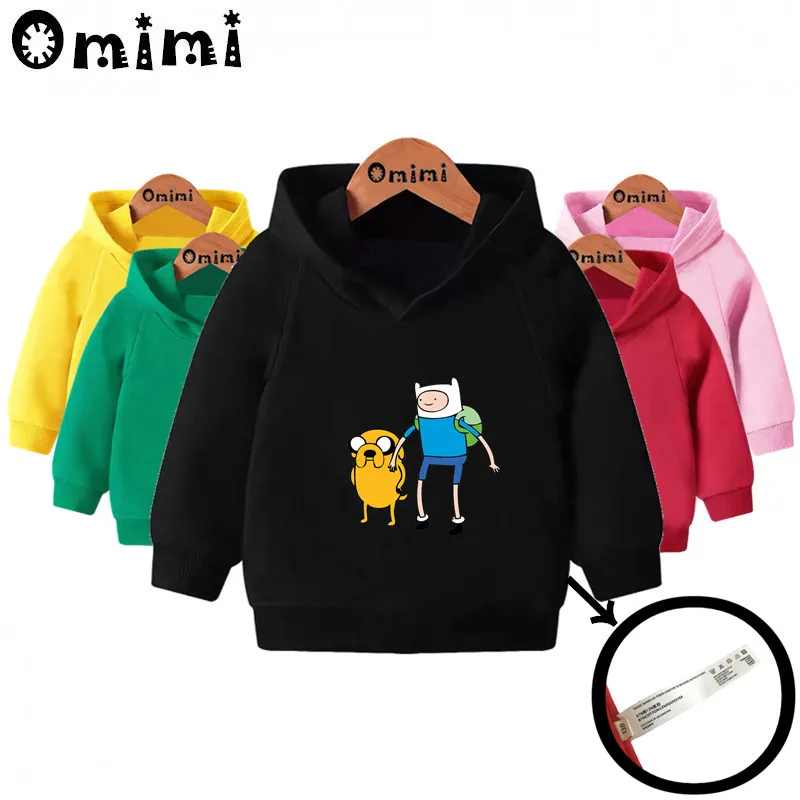 Adventure Time Finn& Jaker/забавные свитшоты; детские толстовки с капюшоном; крутой пуловер для малышей; топы для девочек и мальчиков; осенняя одежда; KMT5200