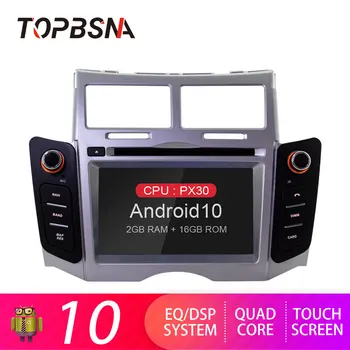 

TOPBSNA Android 10 Car DVD Player For Toyota Yaris 2005-2011 GPS Navigation 2 Din Car Radio Stereo Audio WIFI Headunit RDS Video