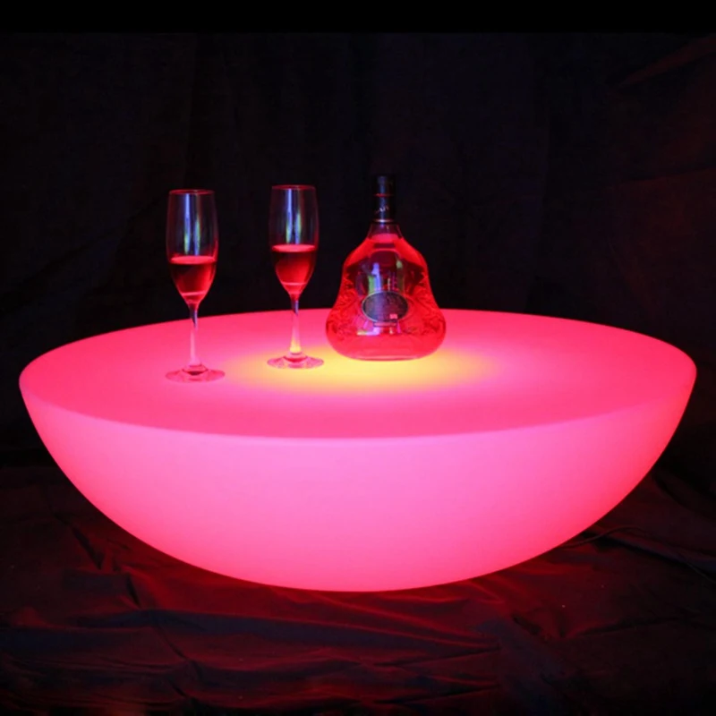 

D23.62in*H7.87in Colorful Outdoor Bar Table Set LED Plastic Battery Round Furniture SK-LF17 (D60*H20cm) Free Shipping 1pc