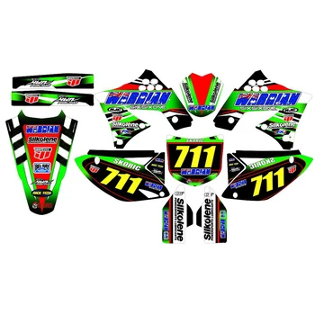 

New Full Graphics Decals Stickers Custom Number Name 3M Matte Stickers Waterproof For Kawasaki KXF250 2009-2012