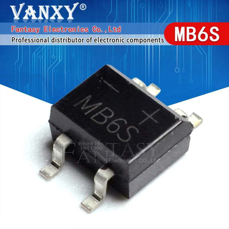 50 Ponts Redresseurs MB6S SMD SOP-4 - 0.5A/0.8A, 600V - Pour Réparations Électroniques Et DIY