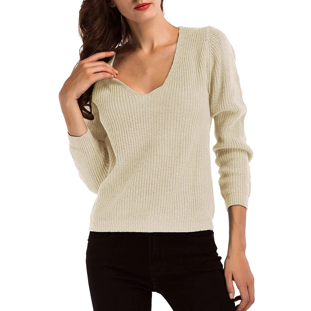 Sweaters Women's Pullover Sweater Autumn 2019 Sweater Women Long Sleeve Pullover V-Neck Knitted Jumper Tops Female Sweater Tops Sweaters Women's Pullover Sweater Autumn 2019 Sweater Women Long Sleeve Pullover V-Neck Knitted Jumper Tops Female Sweater Tops