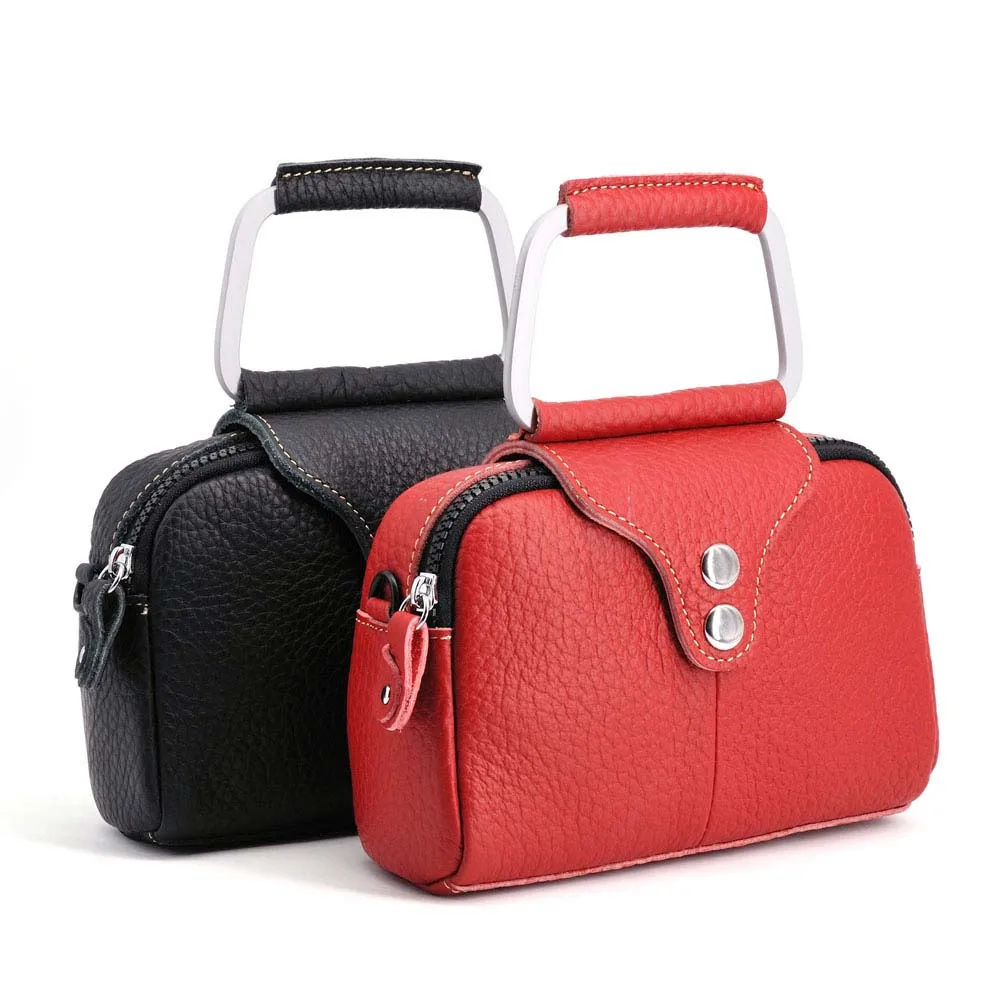 Сумка из настоящей кожи сумка через плечо мини металлическая ручка девушка сумки