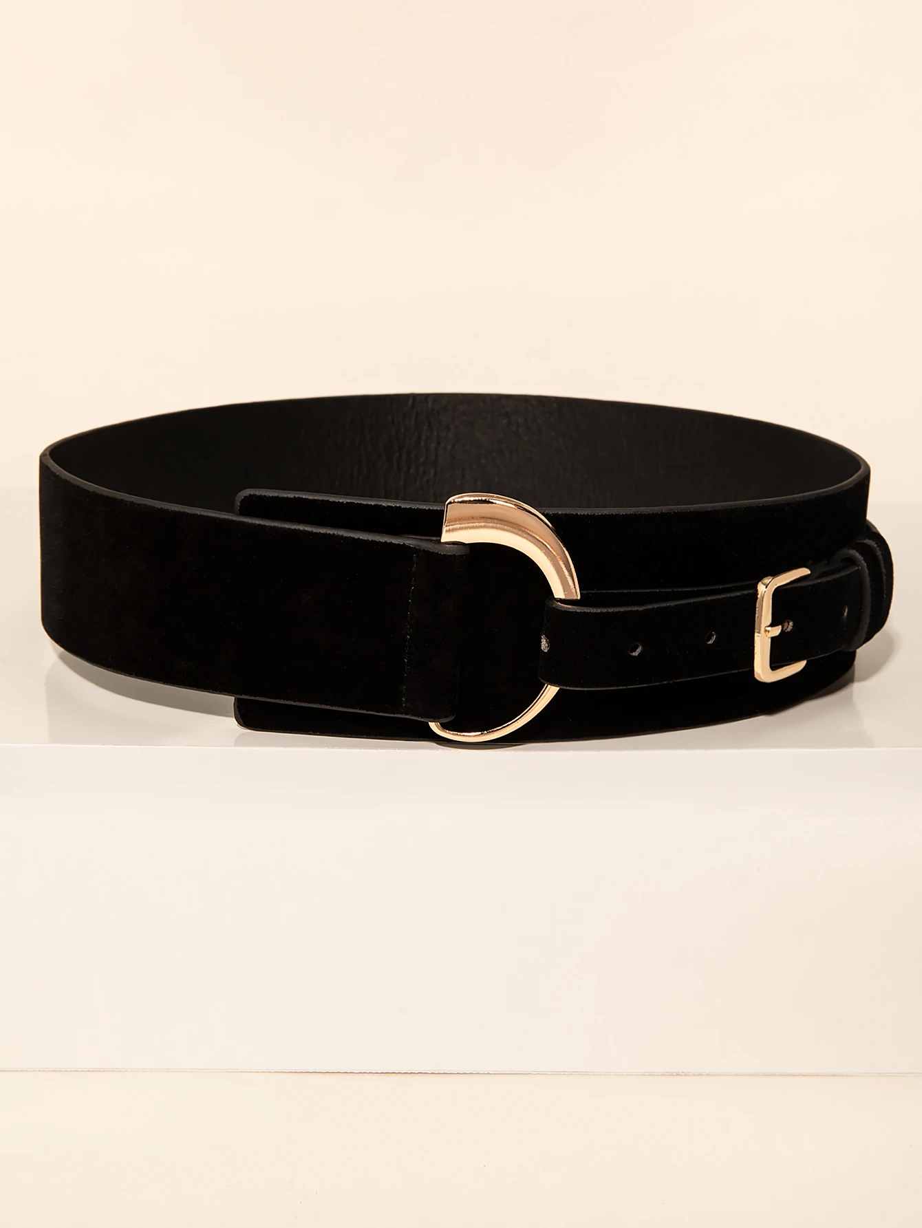 Suede Women PU Black Corset Belts 2021 Winter New Fashion Elastic Waist Cincher Belt with Golden Alloy D Buckle Waist Belt women's belts