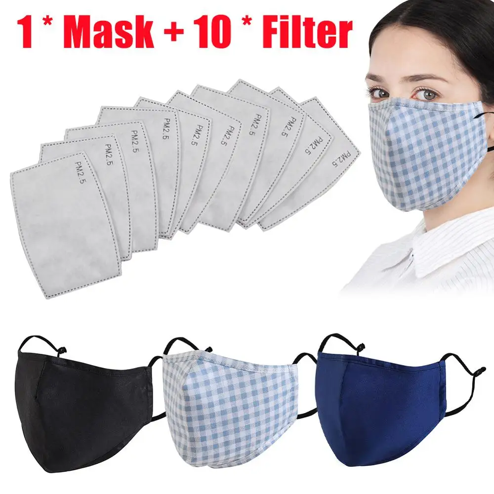 

Cotton Mouth Mask Anti Dust Mask Activated Carbon Filter Windproof Bacteria Proof Flu Masks Care free 10pc Filtre Element