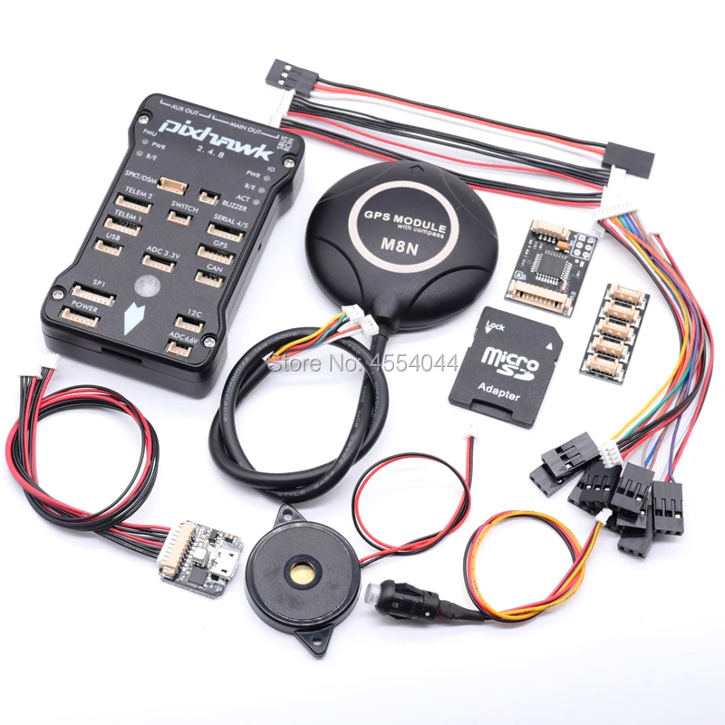 

Pixhawk2.4.8 PIX PX4 32 Bit Autopilot Flight Controller GPS M8N+RGB USB w/4G SD Safety Switch Buzzer+PPM+I2C